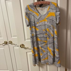 multi color dress navy yellow white